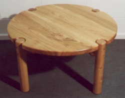 Circular coffee table made from Cherry