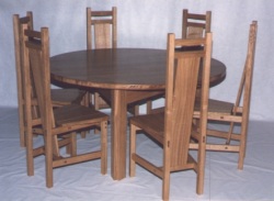 Circular Oak table and chairs