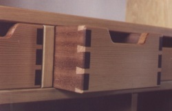 Douglas Fir bookcase which included three small drawers