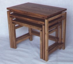 Nest of tables made from Elm