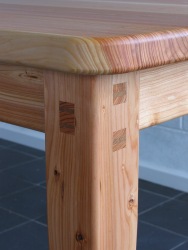 Example of decorative wedging of mortice and tenon joints